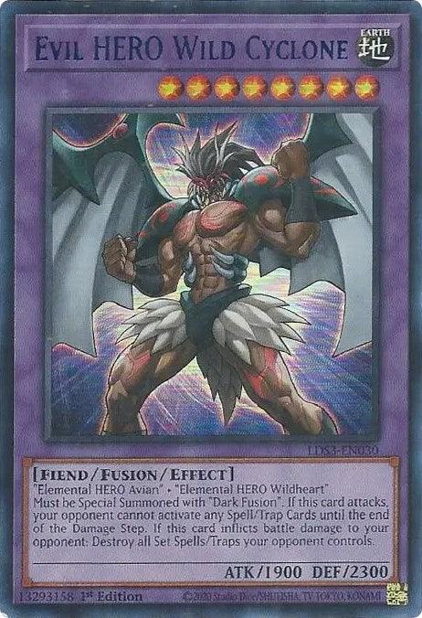 Evil HERO Wild Cyclone (Blue) [LDS3-EN030] Ultra Rare - Josh's Cards