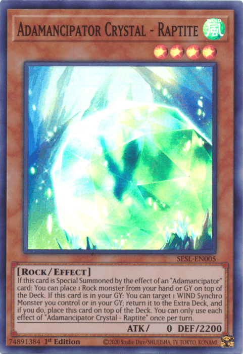 Adamancipator Crystal - Raptite [SESL-EN005] Super Rare - Josh's Cards