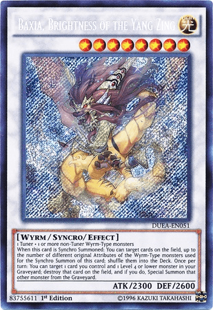 Baxia, Brightness of the Yang Zing [DUEA-EN051] Secret Rare - Josh's Cards