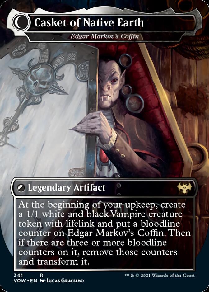 Edgar, Charmed Groom // Edgar Markov's Coffin (VOW-341) - Innistrad: Crimson Vow: (Double Faced Transform) (Borderless) Foil