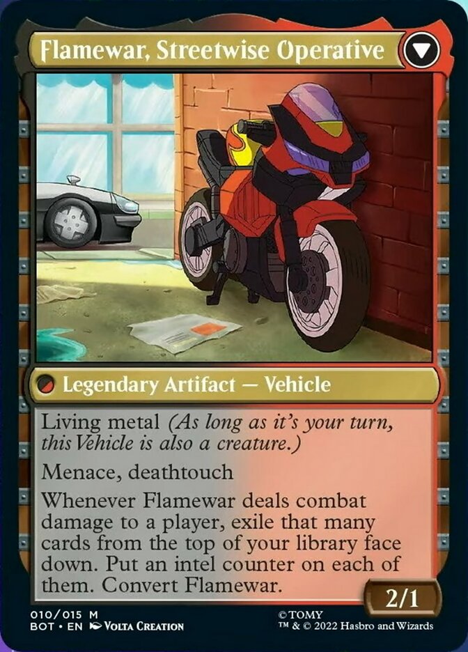 Flamewar, Brash Veteran // Flamewar, Streetwise Operative (BOT-010) - Transformers: (convertdfc) Foil