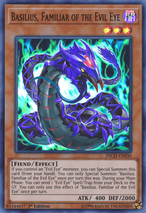 Basilius, Familiar of the Evil Eye [INCH-EN030] Super Rare - Josh's Cards