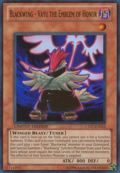 Blackwing - Vayu the Emblem of Honor [CT07-EN012] Super Rare - Josh's Cards