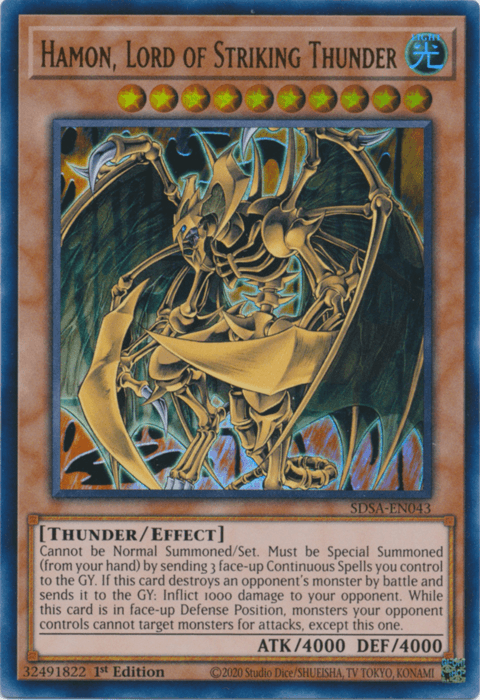 Hamon, Lord of Striking Thunder [SDSA-EN043] Ultra Rare - Josh's Cards