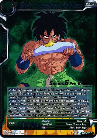 Broly, Unrealized Ambition (BT6-063_PR) [Destroyer Kings Prerelease Promos] Parallel Foil