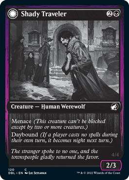 Shady Traveler // Stalking Predator (DBL-120) - Innistrad: Double Feature: (Double Faced Transform) Foil