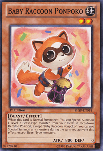 Baby Raccoon Ponpoko [SHSP-EN014] Common - Josh's Cards
