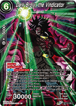 Dark Broly, the Vindicator (Common) (BT13-136) [Supreme Rivalry] Parallel Foil