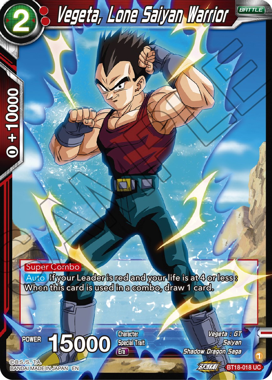 Vegeta, Lone Saiyan Warrior (BT18-018) [Dawn of the Z-Legends] Parallel Foil