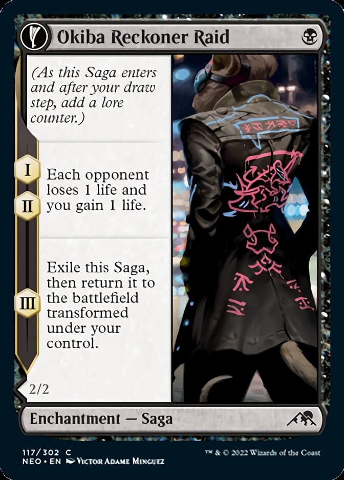Okiba Reckoner Raid // Nezumi Road Captain (NEO-117) - Kamigawa: Neon Dynasty: (fandfc, enchantment) Foil