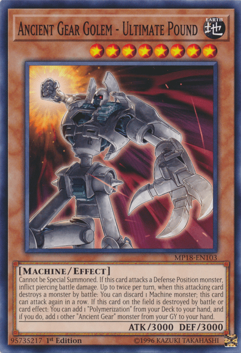 Ancient Gear Golem - Ultimate Pound [MP18-EN103] Common - Josh's Cards