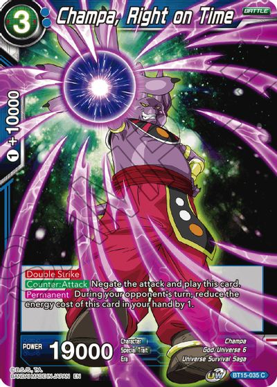Champa, Right on Time (BT15-035) [Saiyan Showdown] Parallel Foil