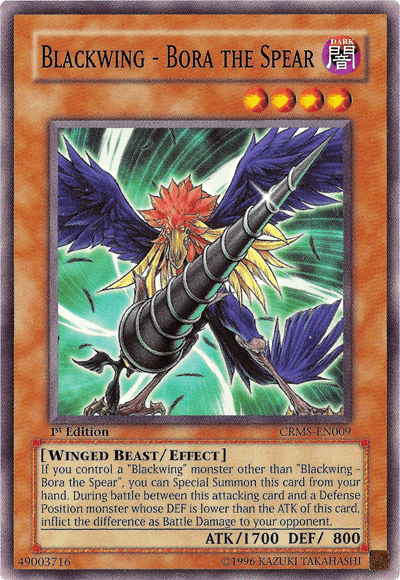Blackwing - Bora the Spear [CRMS-EN009] Common - Josh's Cards