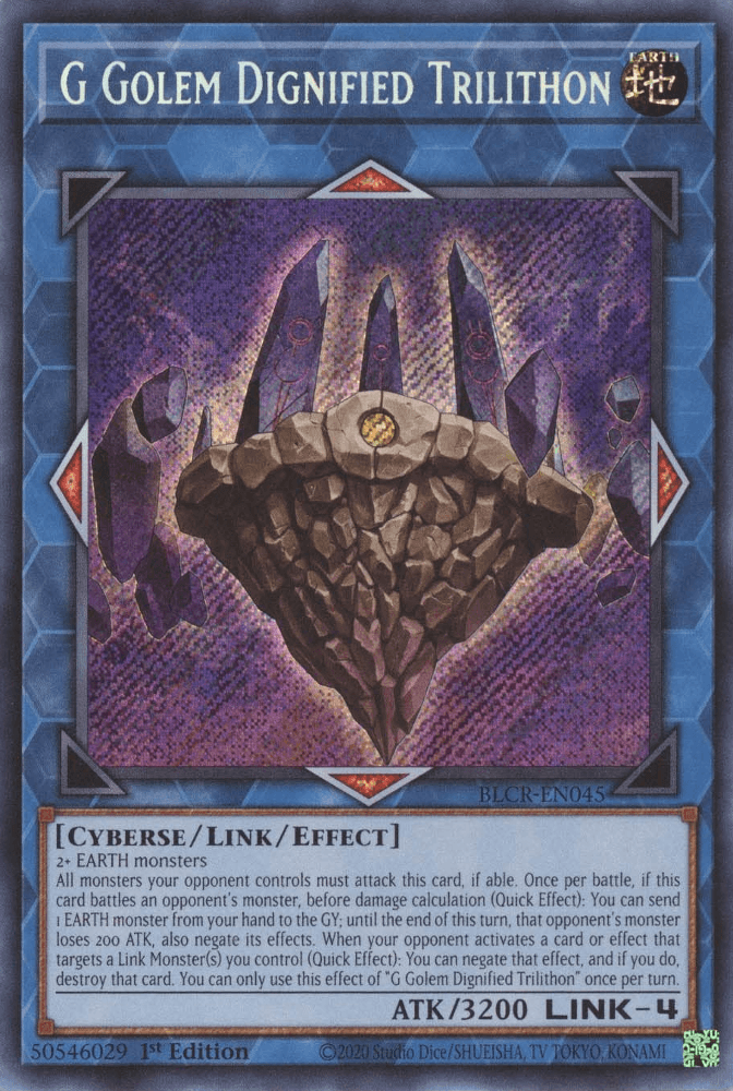 G Golem Dignified Trilithon [BLCR-EN045] Secret Rare - Josh's Cards