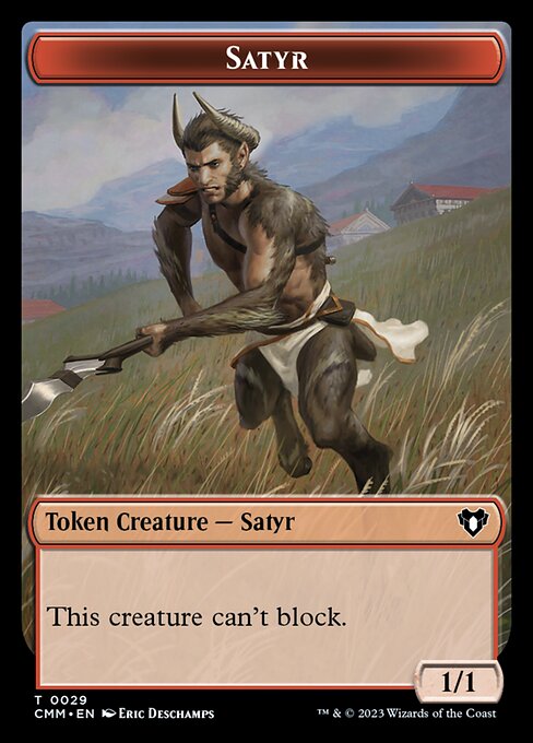 Treasure // Satyr Double-Sided Token [Commander Masters Tokens] Foil