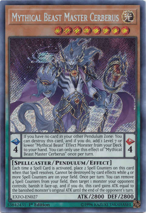 Mythical Beast Master Cerberus [EXFO-EN027] Secret Rare - Josh's Cards