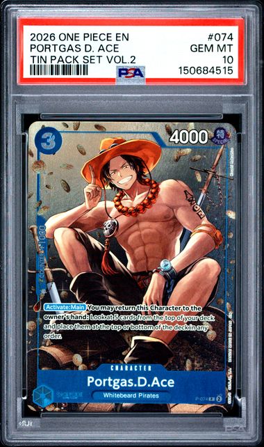 Portgas.D.Ace Tin Pack Set Vol.2  P-074 PSA 10
