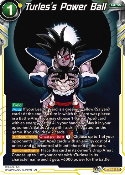Turles's Power Ball (BT15-118) [Saiyan Showdown] Parallel Foil