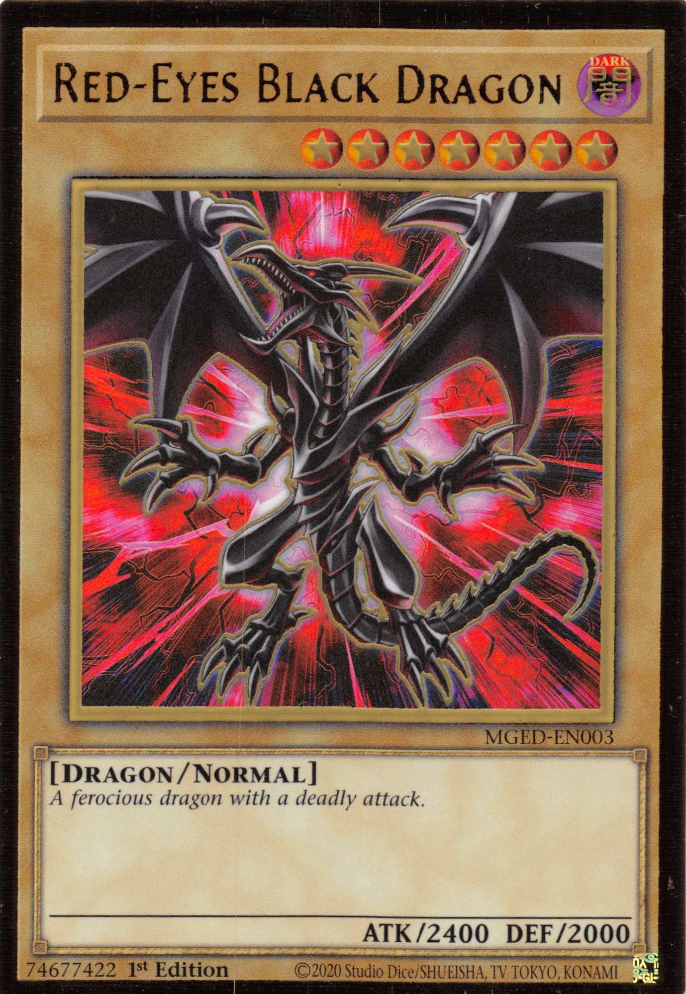 Red-Eyes Black Dragon (Alternate Art) [MGED-EN003] Gold Rare - Josh's Cards