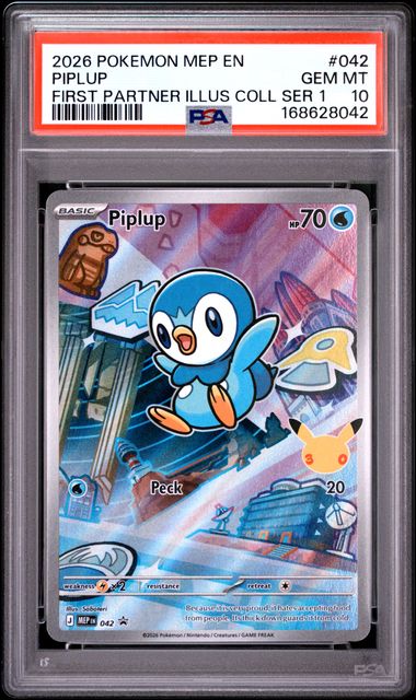 Piplup First Partner Illustration Collection Mega Evolution Promo 042 PSA 10