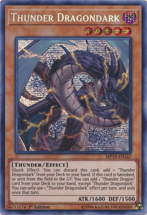Thunder Dragondark [MP19-EN167] Prismatic Secret Rare - Josh's Cards
