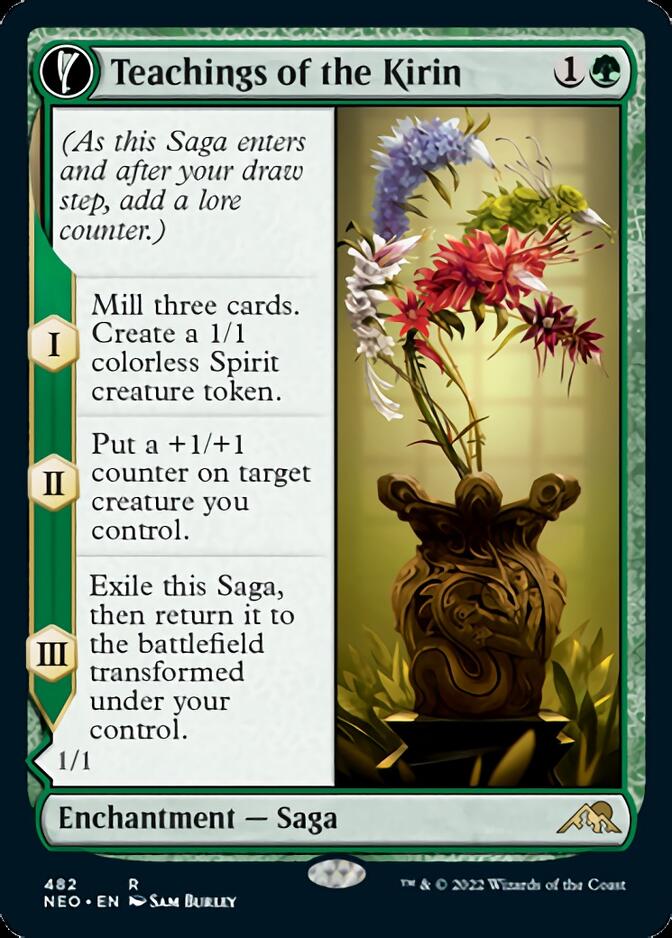 Teachings of the Kirin // Kirin-Touched Orochi (NEO-482) - Kamigawa: Neon Dynasty: (Extended Art, fandfc, enchantment) Foil