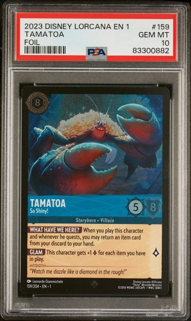 Lorcana: Tamatoa Foil Chapter One 159/204 PSA 10