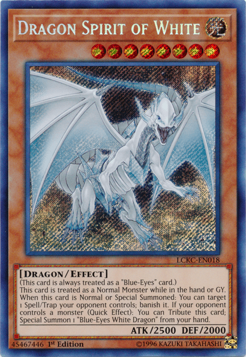 Dragon Spirit of White [LCKC-EN018] Secret Rare - Josh's Cards