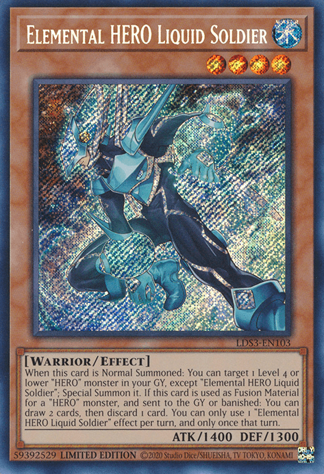 Elemental HERO Liquid Soldier [LDS3-EN103] Secret Rare - Josh's Cards