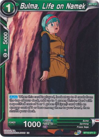 Bulma, Life on Namek (BT10-071) [Rise of the Unison Warrior] Parallel Foil