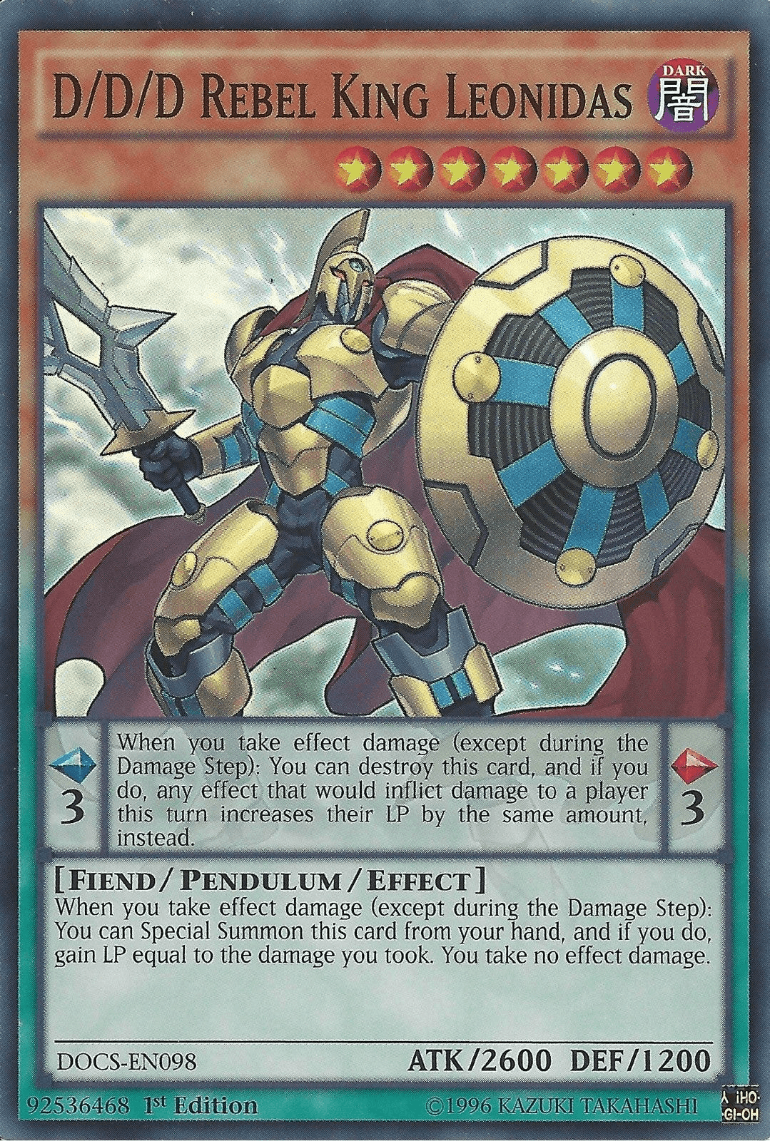 D/D/D Rebel King Leonidas [DOCS-EN098] Super Rare - Josh's Cards