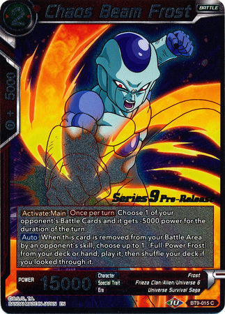 Chaos Beam Frost (BT9-015) [Universal Onslaught Prerelease Promos] Parallel Foil