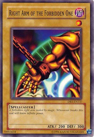 Right Arm of the Forbidden One [DB1-EN137] Common - Josh's Cards
