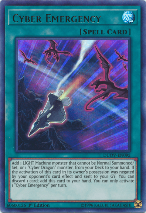 Cyber Emergency [DUOV-EN092] Ultra Rare - Josh's Cards