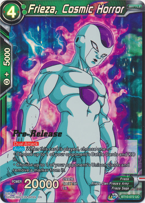 Frieza, Cosmic Horror (BT10-072) [Rise of the Unison Warrior Prerelease Promos] Parallel Foil