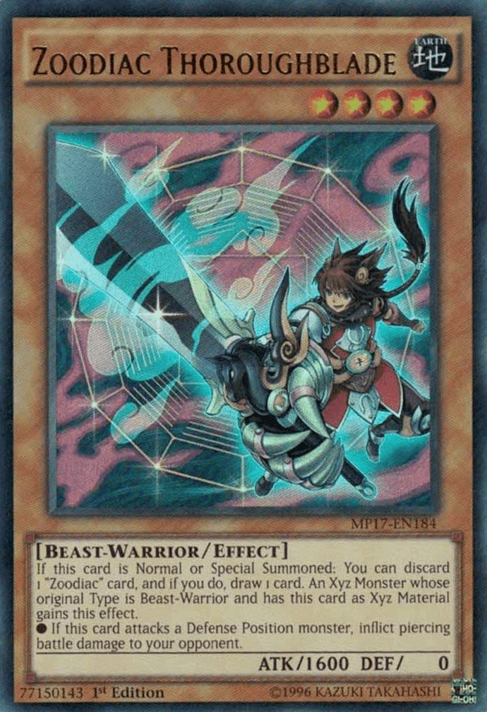 Zoodiac Thoroughblade [MP17-EN184] Ultra Rare - Josh's Cards