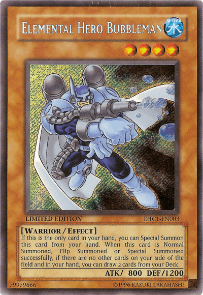 Elemental Hero Bubbleman [EHC1-EN003] Secret Rare - Josh's Cards