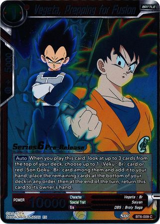 Vegeta, Prepping for Fusion (BT6-009_PR) [Destroyer Kings Prerelease Promos] Parallel Foil