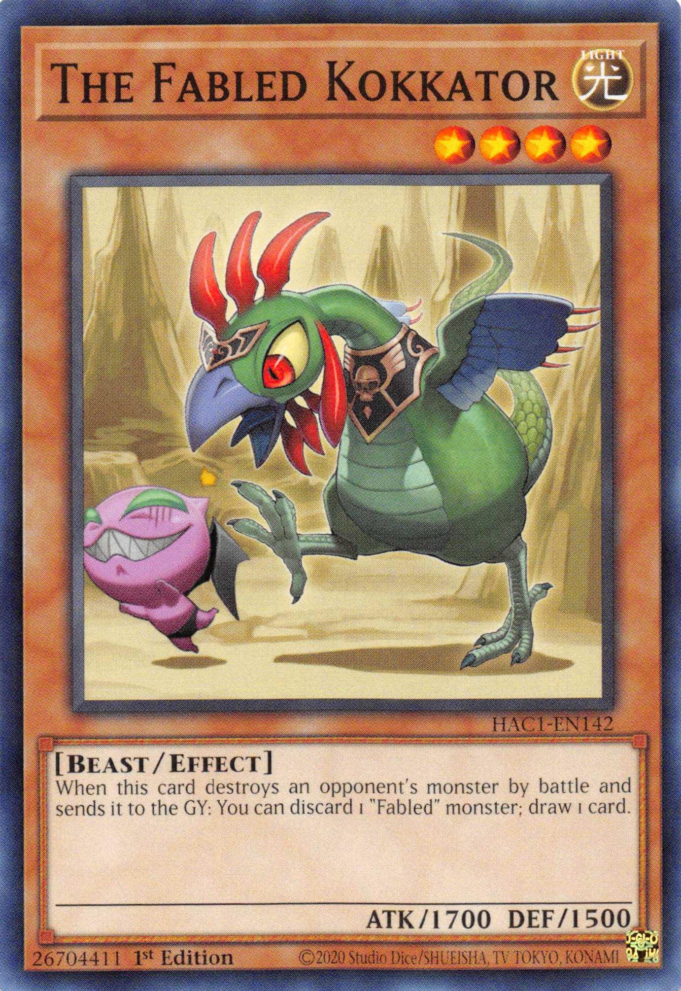 The Fabled Kokkator [HAC1-EN142] Common - Josh's Cards