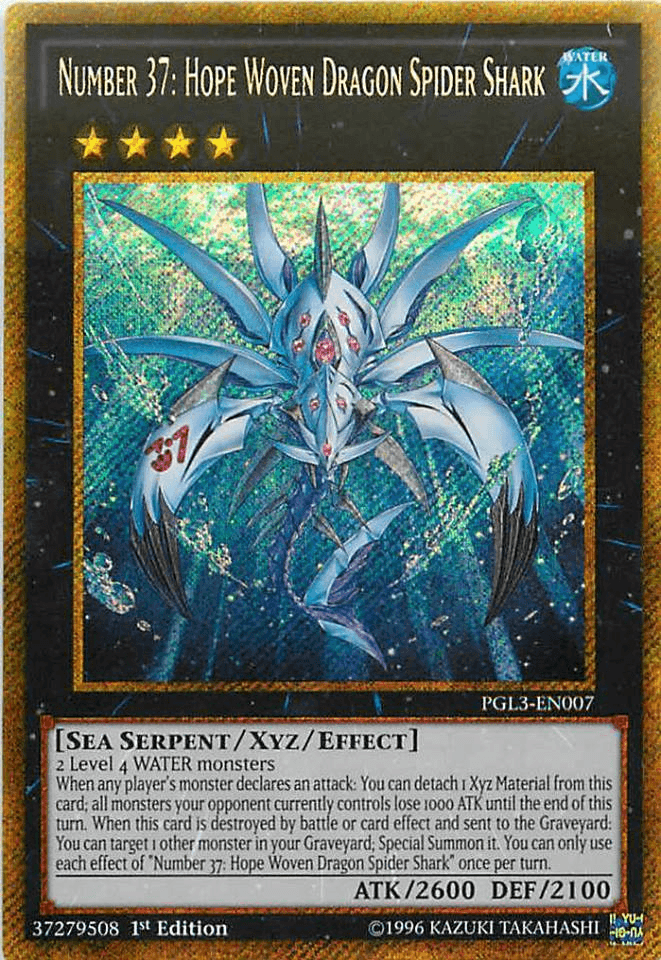 Number 37: Hope Woven Dragon Spider Shark [PGL3-EN007] Gold Secret Rare - Josh's Cards