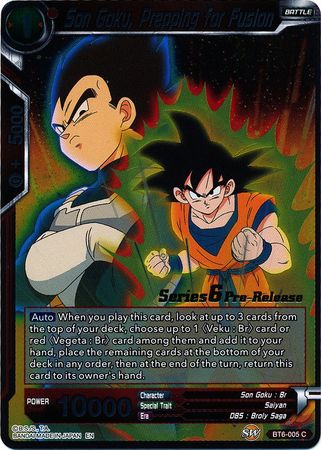Son Goku, Prepping for Fusion (BT6-005_PR) [Destroyer Kings Prerelease Promos] Parallel Foil