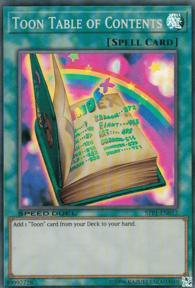 Toon Table of Contents [STP1-EN012] Super Rare - Josh's Cards