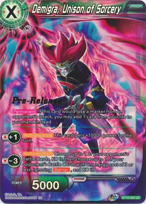 Demigra, Unison of Sorcery (BT10-064) [Rise of the Unison Warrior Prerelease Promos] Parallel Foil