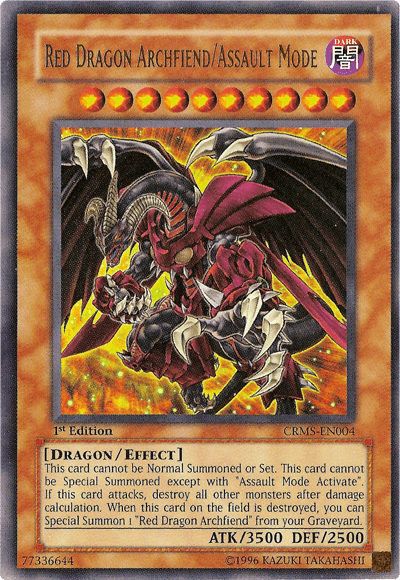 Red Dragon Archfiend/Assault Mode [CRMS-EN004] Ultra Rare - Josh's Cards