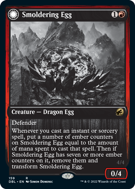 Smoldering Egg // Ashmouth Dragon (DBL-159) - Innistrad: Double Feature: (Double Faced Transform) Foil