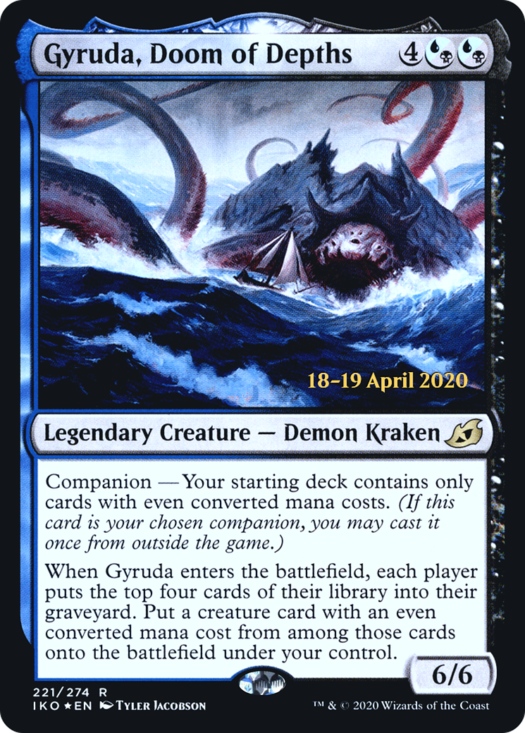 Gyruda, Doom of Depths (PRE-221S) - Ikoria: Lair of Behemoths Promos: (companion) Foil