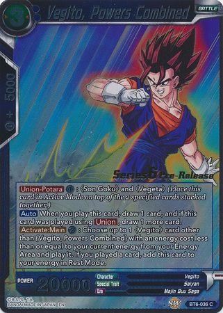 Vegito, Powers Combined (BT6-036_PR) [Destroyer Kings Prerelease Promos] Parallel Foil
