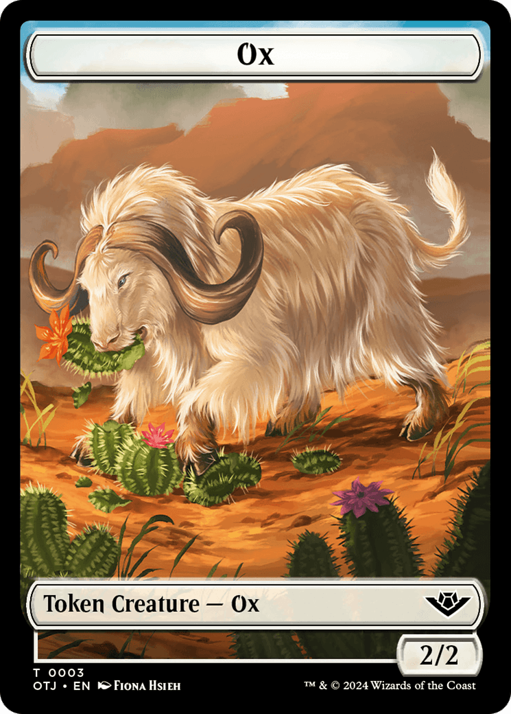 Zombie // Ox Warrior Double-Sided Token [Outlaws of Thunder Junction Commander Tokens] - Josh's Cards