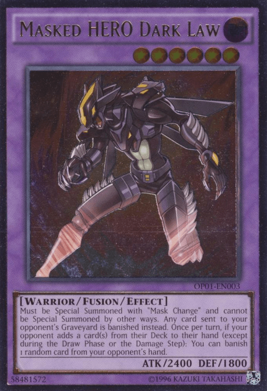 Masked HERO Dark Law [OP01-EN003] Ultimate Rare - Josh's Cards