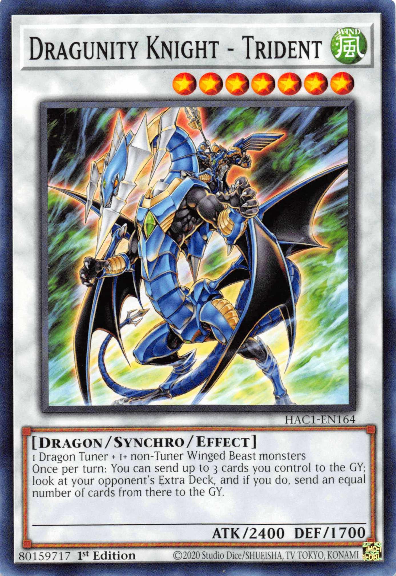Dragunity Knight - Trident [HAC1-EN164] Common - Josh's Cards